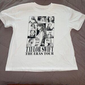 Taylor Swift Womens Tee Shirt  Size XL White The Eras Tour Concert Pure Cotton